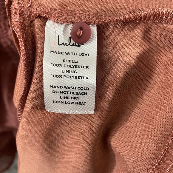 Lulus Mini Dress Large Marsala Pink Halter Ruched Sleeveless Place and Time - Picture 12 of 14